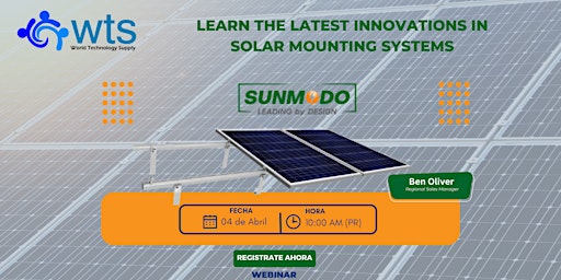 Imagen principal de Learn the latest innovations in solar mounting systems