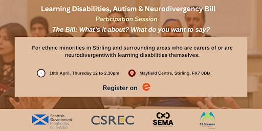 Learning Disabilities, Autism & Neurodivergency Bill- Participation Session primary image