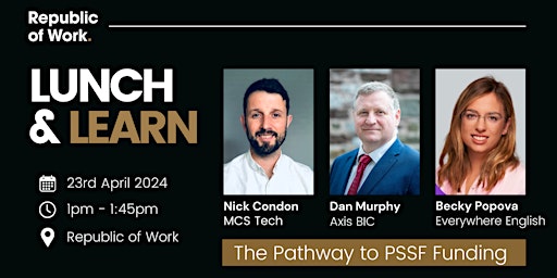 Immagine principale di Lunch & Learn | The Pathway To Pre-Seed Start Fund (PSSF) 