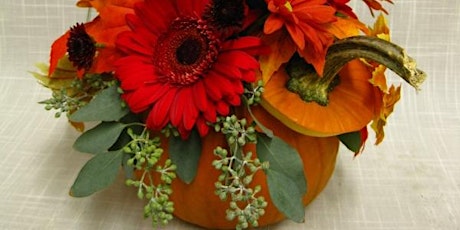 Autumnal Pumpkin Flower Arrangement Workshop with Cream & Browns Florist