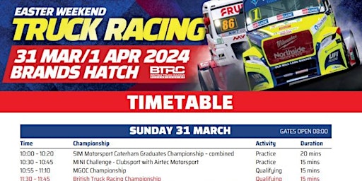 Brands Hatch Truck Racing SuperView Hospitality Tickets  - Sun 31 Mar 2024 primary image