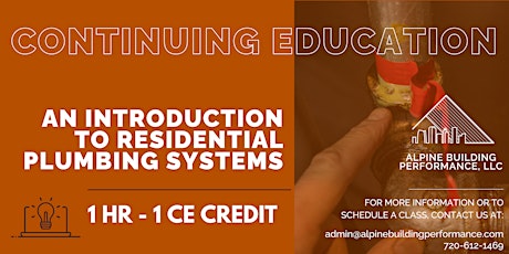 Free Agent CE Class + Lunch - "Introduction to Residential Plumbing"