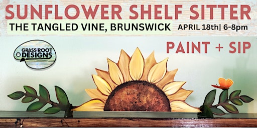 Imagem principal do evento Sunflower Shelf Sitter | Paint Party at The Tangled Vine