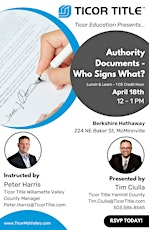 Authority Documents- Who Signs what?