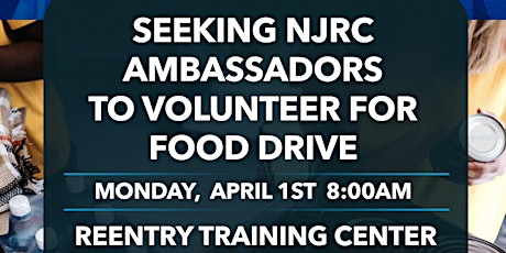 Seeking NJRC Ambassadors to Volunteer for Food Drive