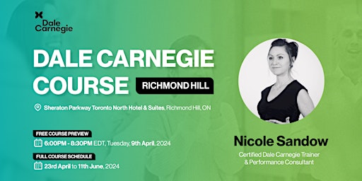 Primaire afbeelding van Dale Carnegie Course®: Kick-Off (Richmond Hill)