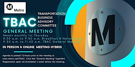 LA Metro Transportation Business Advisory Council (TBAC) General Meeting