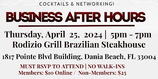 Imagen principal de April 25, 2024 Business After Hours!