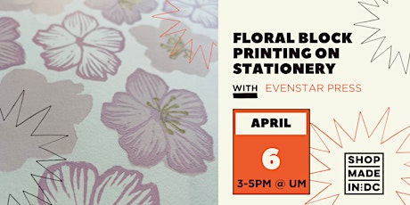 Floral Block Printing on Stationery w/Evenstar Press