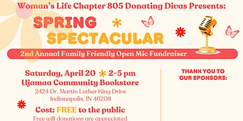 Primaire afbeelding van Woman's Life Chapter 805 2nd Annual Family Friendly Open Mic Fundraiser