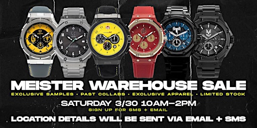 MSTR WATCHES WAREHOUSE SALE.. WATCHES, APPAREL, ACCESSORIES primary image