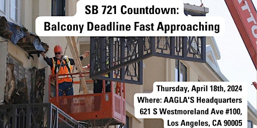 Immagine principale di SB 721 Countdown: Balcony Deadline Fast Approaching 