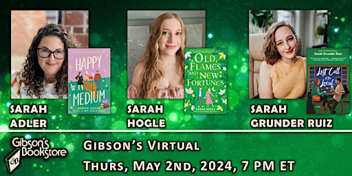 Imagem principal do evento Gibson's Virtual: Romance novels with Sarah's Adler, Hogle, & Grunder Ruiz