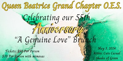 Primaire afbeelding van Queen Beatrice Grand Chapter Anniversary Brunch