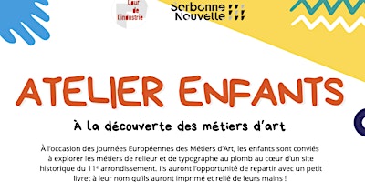 Imagen principal de FREE Atelier  à la Cour de l'industrie pour les Journées des Métiers d'Arts