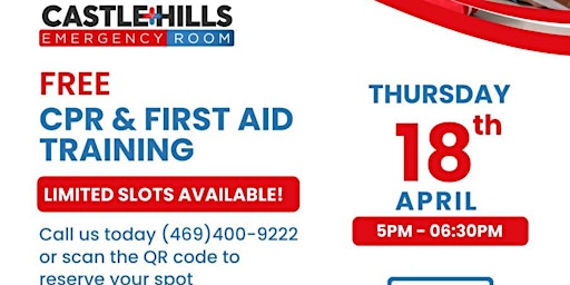 Hauptbild für FREE CPR Training / Certification - Castle Hills ER