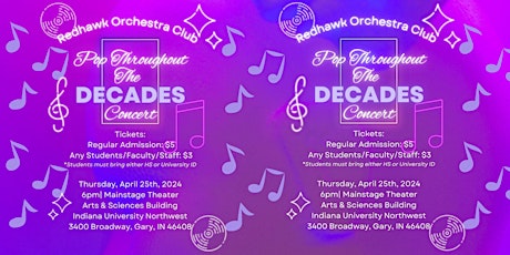 'Pop Throughout the Decades' Redhawk Orchestra Club Concert