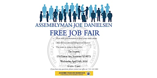 Imagem principal do evento Assemblyman Joe Danielsen's Free Job Fair