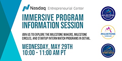 Nasdaq Entrepreneurial Center Immersive Program Information Session primary image