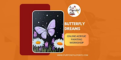 Primaire afbeelding van Butterfly Dreams - Online Acrylic painting workshop
