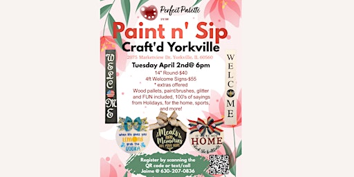 Imagem principal do evento Simply Creative Paint N' Sip @ Craft'd Yorkville - 4/2 at 6 PM