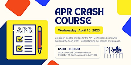 PRAL April Meeting : APR Crash Course