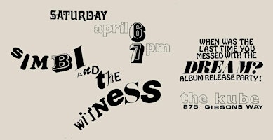 Imagem principal do evento Simbi and the Witness - Album Release Party