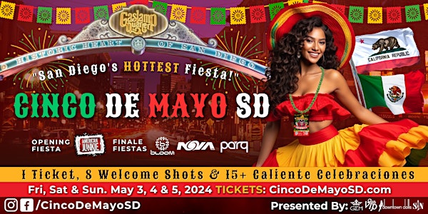 2024 Cinco De Mayo San Diego Resto Bar & Club Crawl | Fri - Sun, May 3 - 5