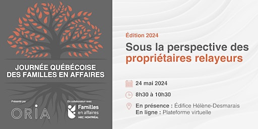 Primaire afbeelding van Journée québécoise des familles en affaires - Sous la perspective des propriétaires relayeurs