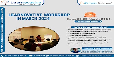 Imagen principal de CSPO Certification Class | Learnovative Online Training, 28-29 March 2024