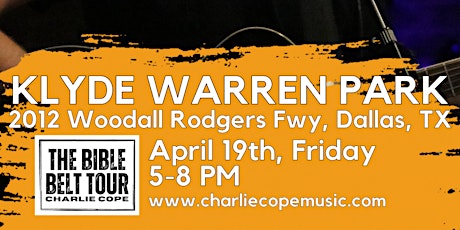 Charlie Cope Live & Acoustic @ Klyde Warren Park