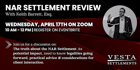 NAR Settlement Review on Zoom primary image