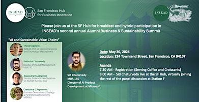 INSEAD SF Hub  Coffee & Croissants -AI and Sustainable Value Chains - SFHUB primary image