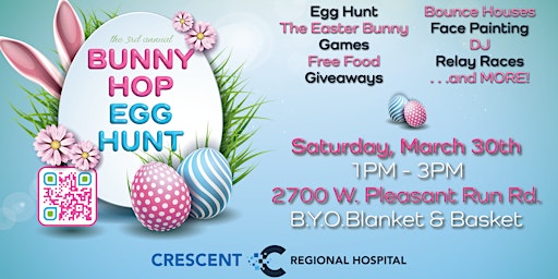 Primaire afbeelding van 3rd Annual Bunny Hop Egg Hunt presented by Crescent Regional Hospital