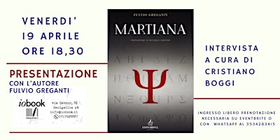 Presentazione di 'MARTIANA' con Fulvio Greganti primary image