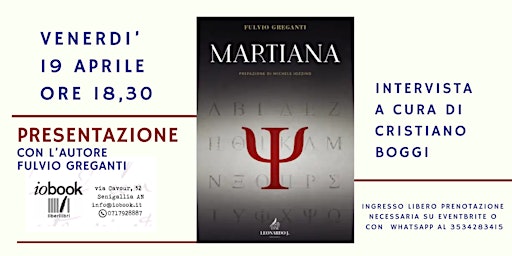 Image principale de Presentazione di 'MARTIANA' con Fulvio Greganti