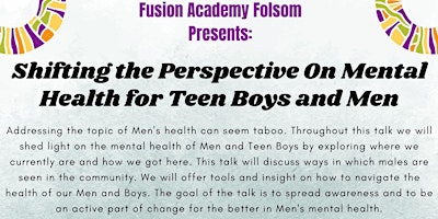 Primaire afbeelding van Fusion Academy: Shifting the Perspective on Mental Health for Boys and Men