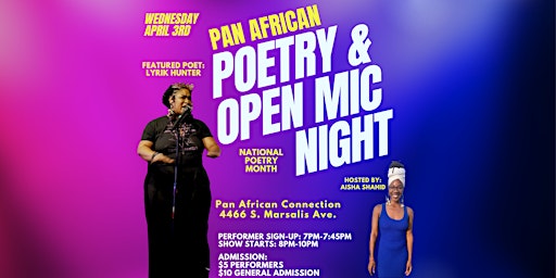 Primaire afbeelding van Pan African Poetry and Open Mic Night (National Poetry Month)