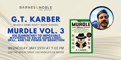 Image principale de G.T. Karber is hosting a Murdle game night at Barnes & Noble The Grove
