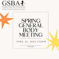 Primaire afbeelding van GSBA Virtual Spring General Body Meeting