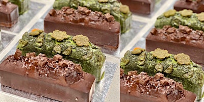 Travel Cakes (72% Chocolate Hazelnut Feulletine & Black Sesame Matcha)  primärbild