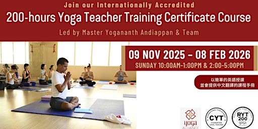 200-hours Yoga Teacher Training Certificate Course primary image