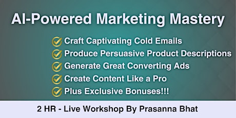 AI Marketing Mastery Workshop - Transform your marketing with AI & Chat GPT primary image