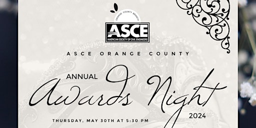 Imagem principal do evento 2024 ASCE OC Awards Night