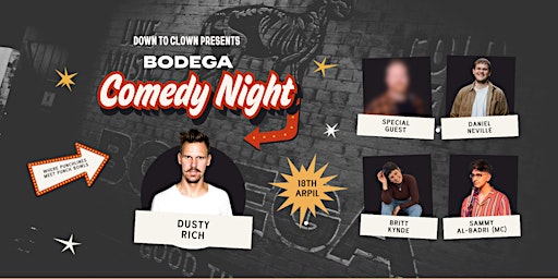 DOWN TO CLOWN PRESENTS Bodega Comedy Night  primärbild