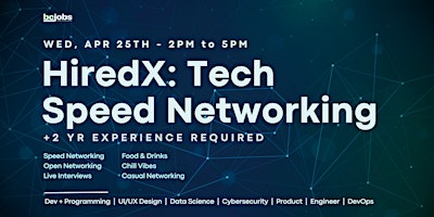 Immagine principale di #HiredX Tech  Speed Networking (Candidates) 