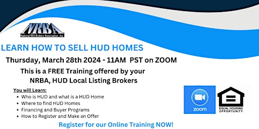 Imagen principal de How to Sell a HUD Home for Real Estate Professionals!