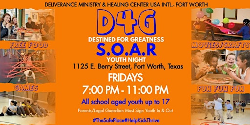 Primaire afbeelding van D4G - Destined For Greatness S.O.A.R. Youth Night of Fun