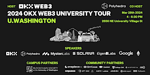 Imagem principal do evento OKX Web3 University Tour - University of Washington