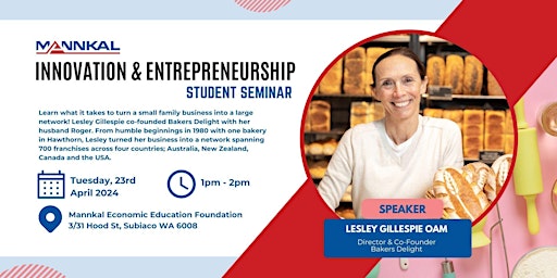 Hauptbild für Innovation & Entrepreneurship - With Lesley Gillespie OAM